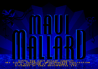 Donald in Maui Mallard title screen for Sega Mega Drive